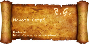 Novota Gergő névjegykártya